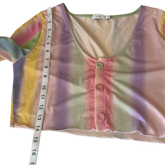 Onia Skirt Set Leah Shimmer Rainbow stripe , a hint of metallic, size M - Picture 6 of 12